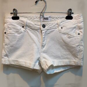 PAIGE Women's Crisp White Jean Shorts - size 25